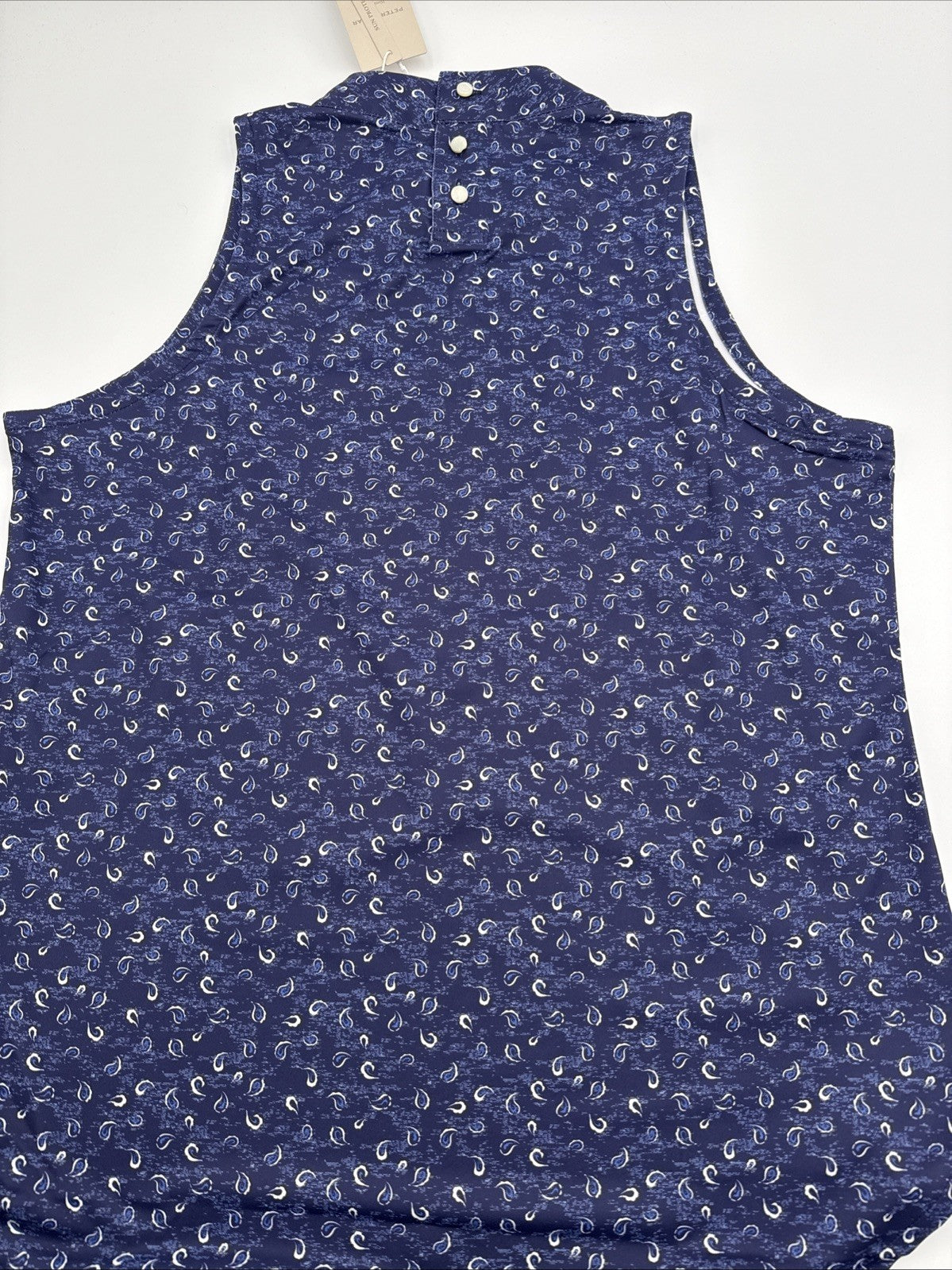 $95 Peter Millar Women’s Scottie Tossed Print Sleeveless Top- Navy Blue- Large