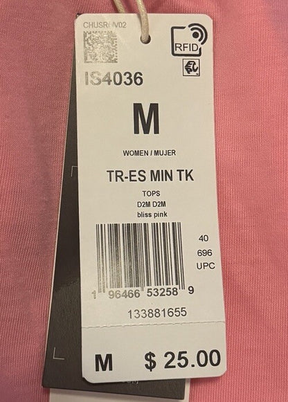 Adidas Women’s Train Essentials Racerback Tank Top - Bliss Pink- Medium - NWT