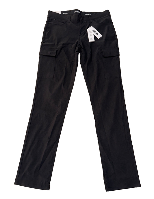 $99 DKNY Men’s Skinny Fit Cargo Pants - Black - Size 32W x 32L - New With Tags