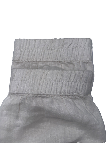 $89 Nicole Miller New York Solid Linen Joggers - Coconut Milk -  Medium -New Tag