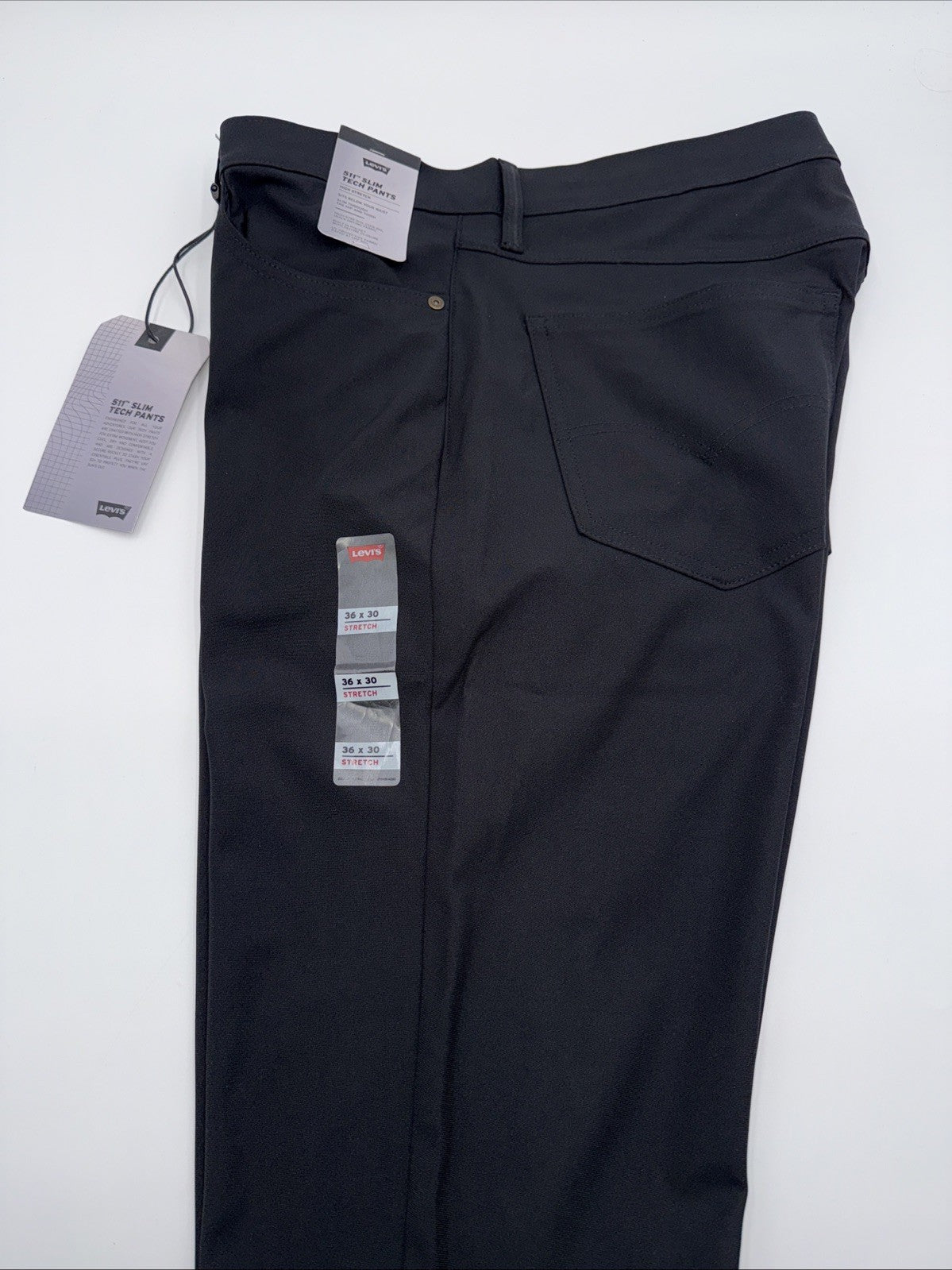 $70 Levi's Men's 511 Slim Tech Pants Stretch A92130010- Black- 36W 30L - New Tag