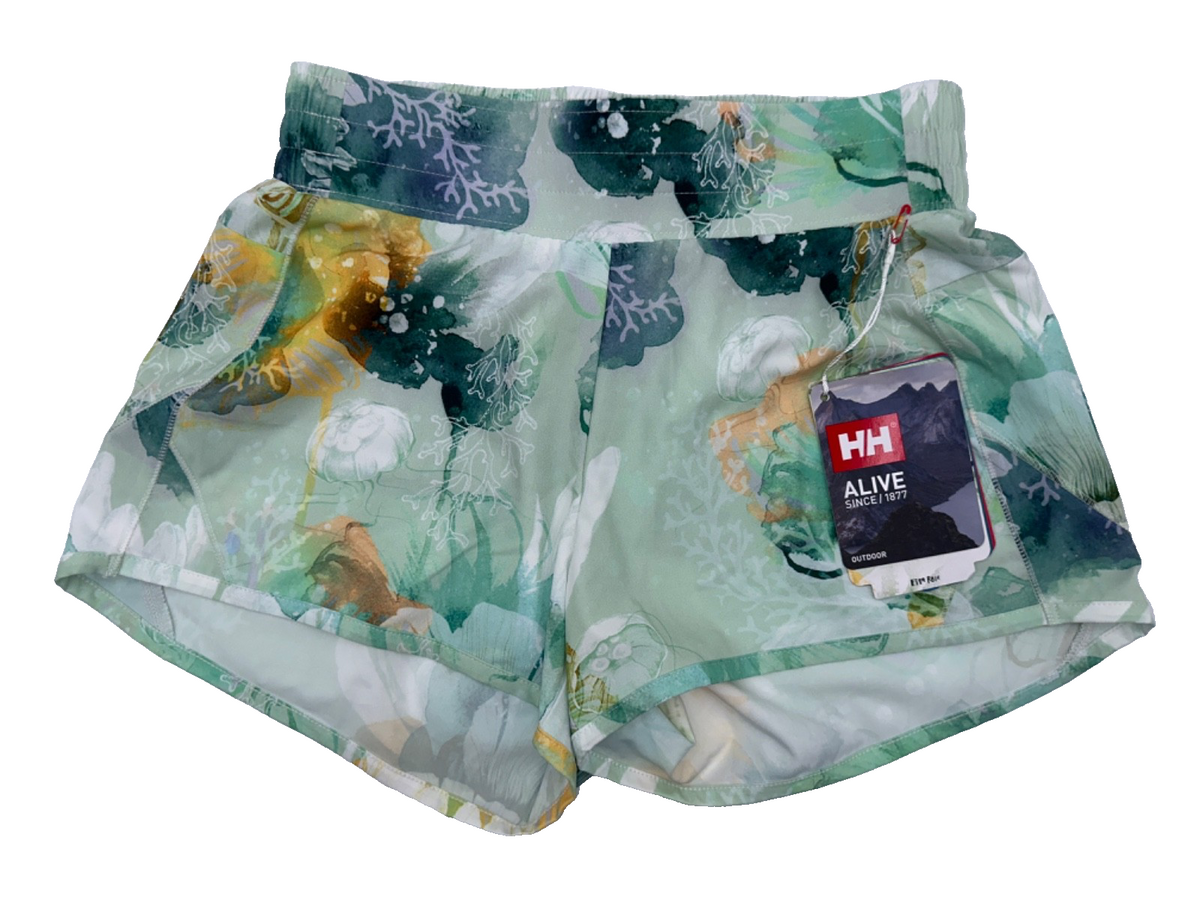 $70 Helly Hanson Women's Technical Trail Print Shorts - Jade Esra - Medium -New
