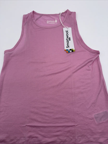 $55 Smartwool Women’s Active Ultralite High Neck Tank Shirt- Lt Pink-small-NEW