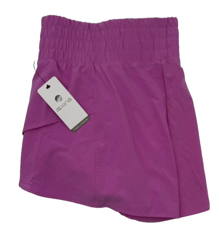 $32 Apana Women’s-Yoga Lifestyle Short-First Bloom Purple-Large-New Tag
