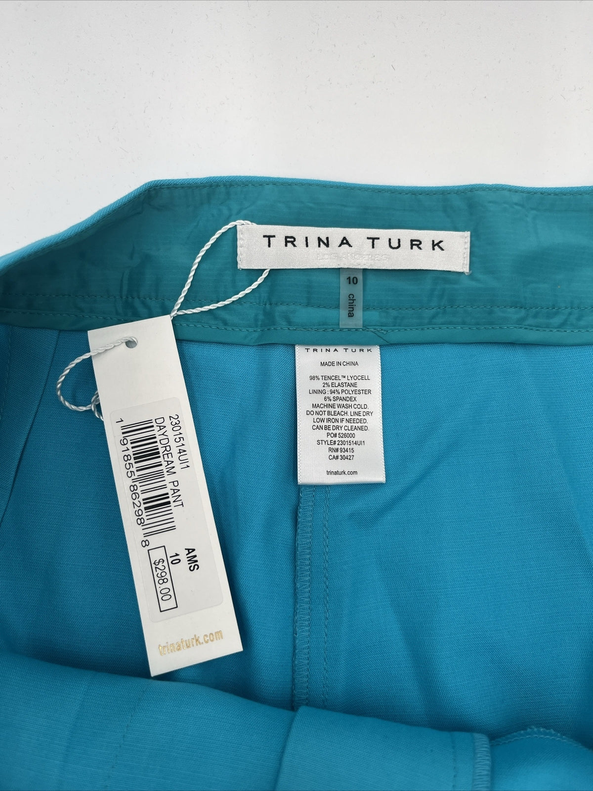 $298 Trina Turk Women’s Tailored Fit Daydream Slit Pants-Atmosphere-Size: 10 (L)