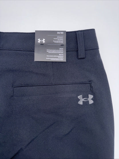 $70 Under Armour Men’s Wicking Golf Flat Front Pants -Black - Size: 32W 30L -New