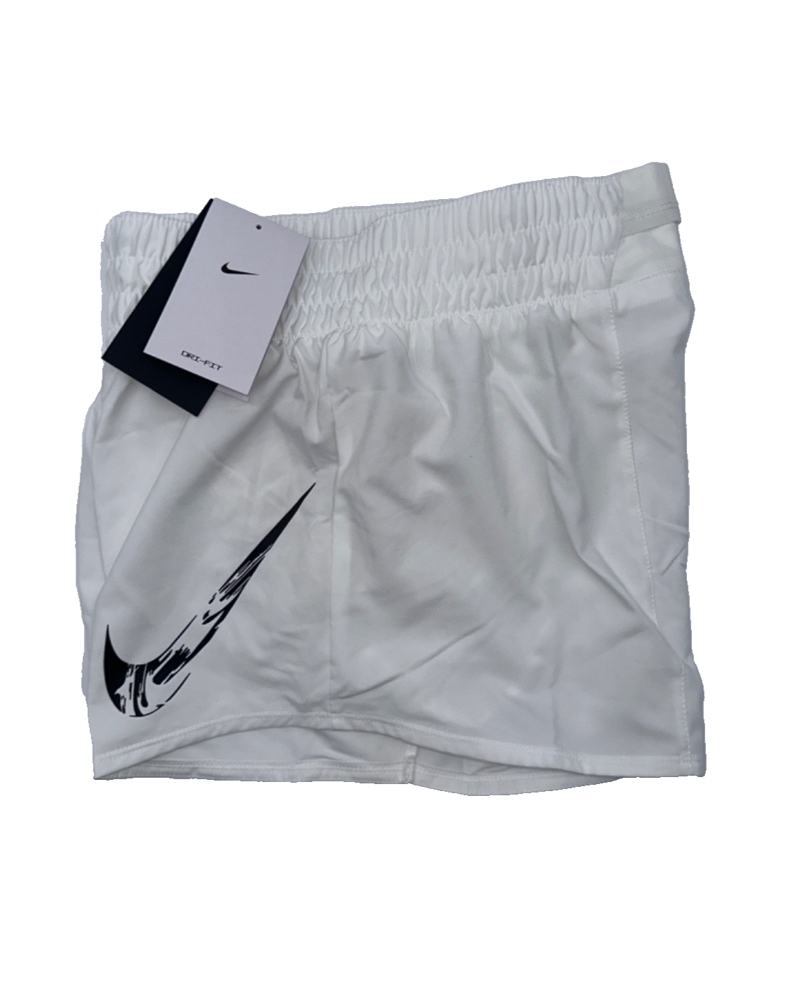 $45 Nike Women's Dri-FIT Mid-Rise Brief-Lined Graphic Shorts - White - Medium
