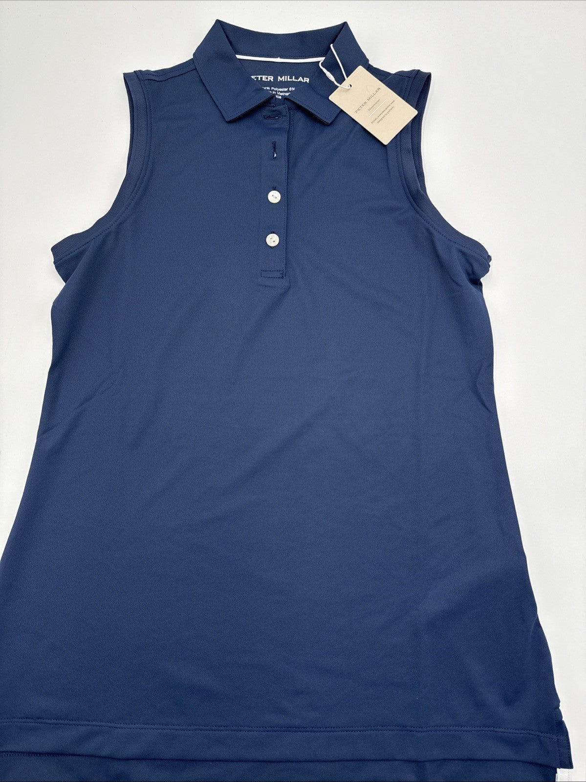 $85 Peter Millar Women’s Sleeveless Banded Polo Shirt - Navy - XSmall- New Tag