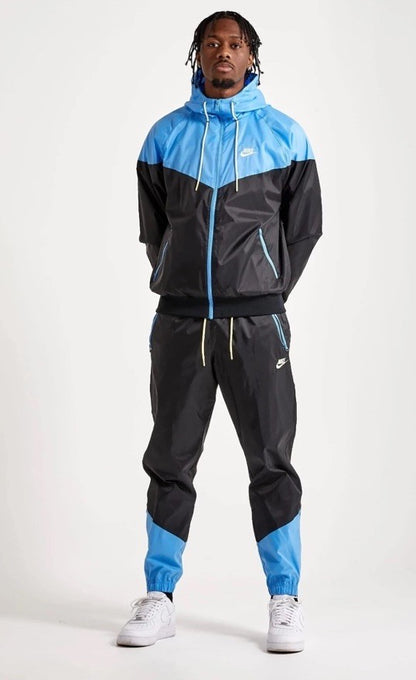 $95 Nike Men’s Windrunner Woven Lined Pants DX0653-010- Black/Blue- Small-New