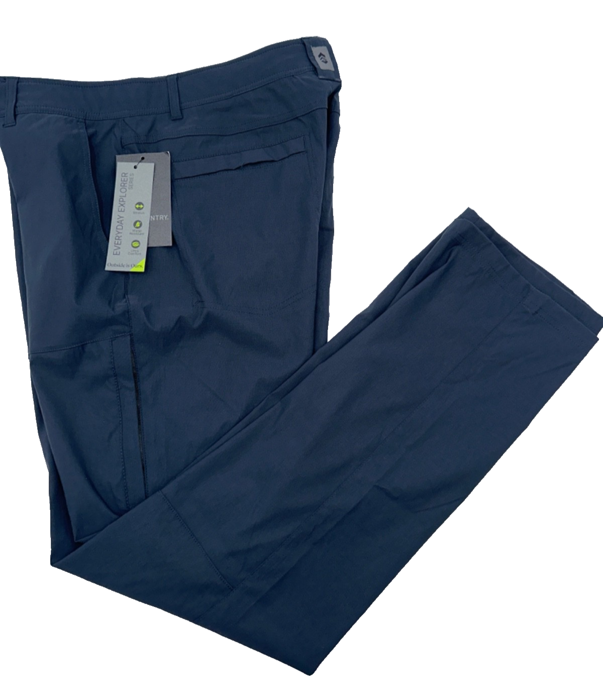 $80 Free Country Men's Stretch Casual Pants - Blue Steel - Size 34W x 32L - New