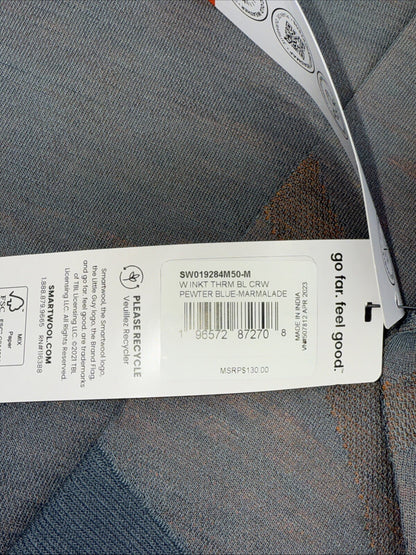 $130 Smartwool Women’s Intraknit Activ Merino Base Layer Top-pewter Blue-Medium