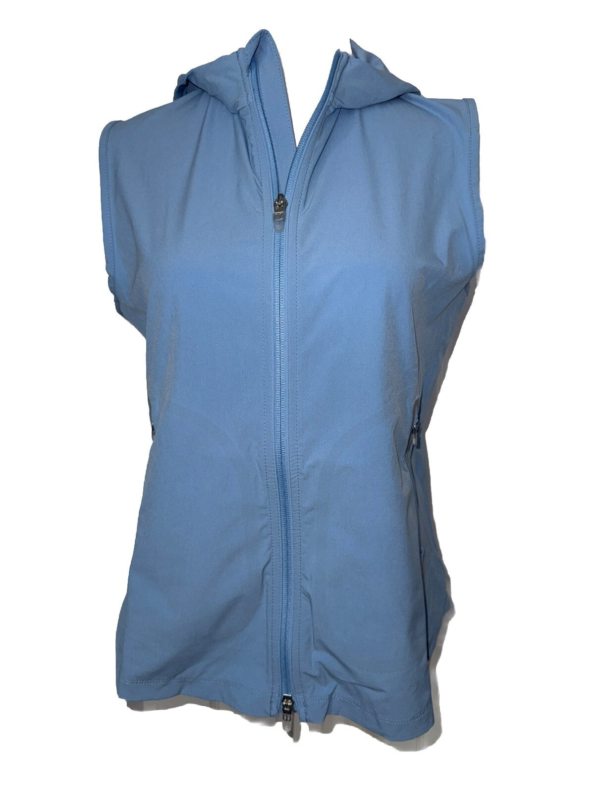$145 Peter Millar Women’s Jameson Flex Adapt Full-Zip Hooded Vest-Blue-Medium