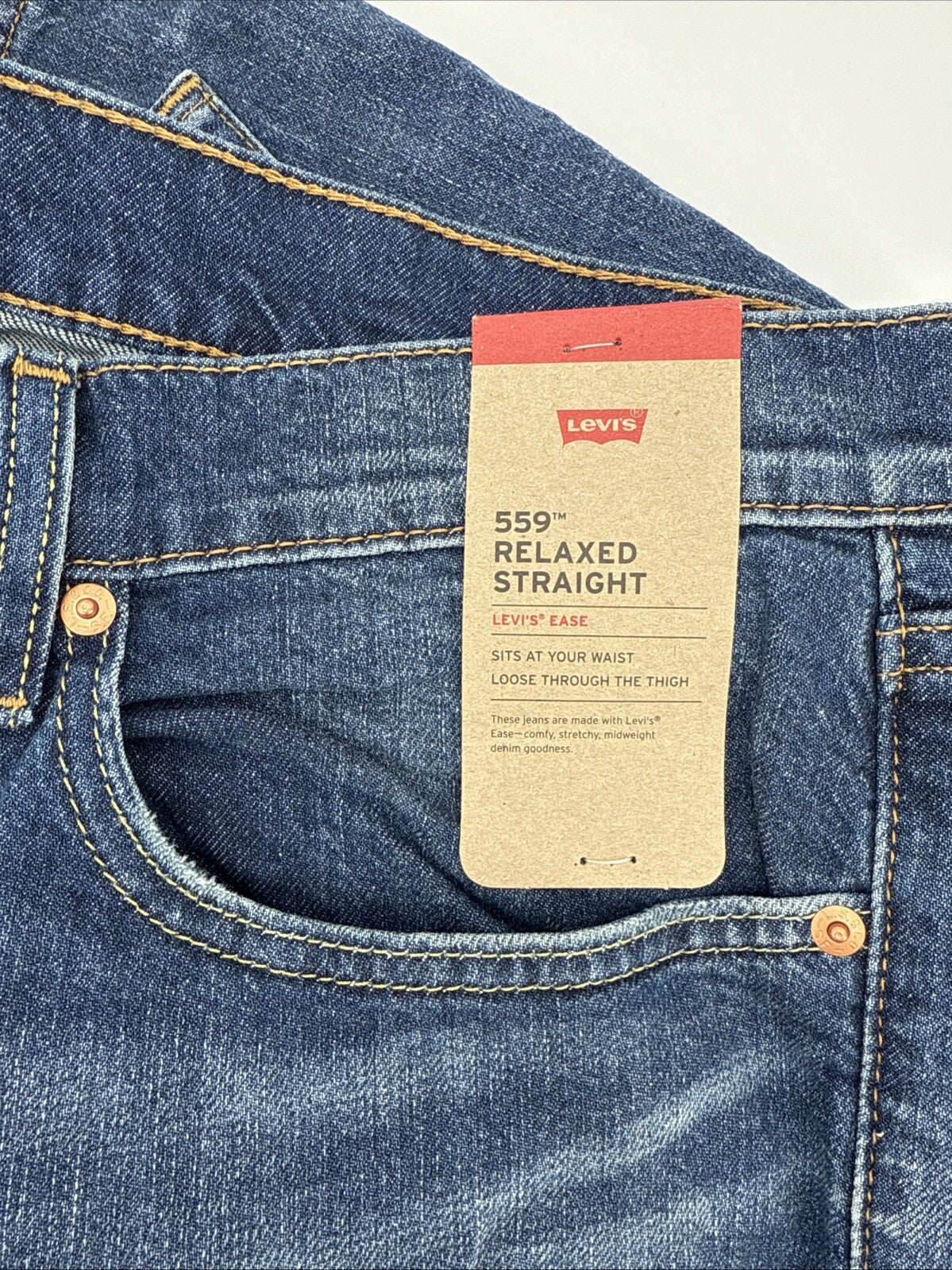 $69.50 Levi's Men's 559 Relaxed Straight Jeans - Mystery Man Blue - 34W 30L -NEW