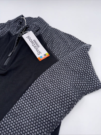 $120 Smartwool Women’s 1/4 Zip Pullover Merino 1/4 Zip-Black Dots - Small -New