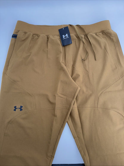 $90 Under Armour Men’s Unstoppable Tapered Training Joggers -Coyote-2XLarge-New