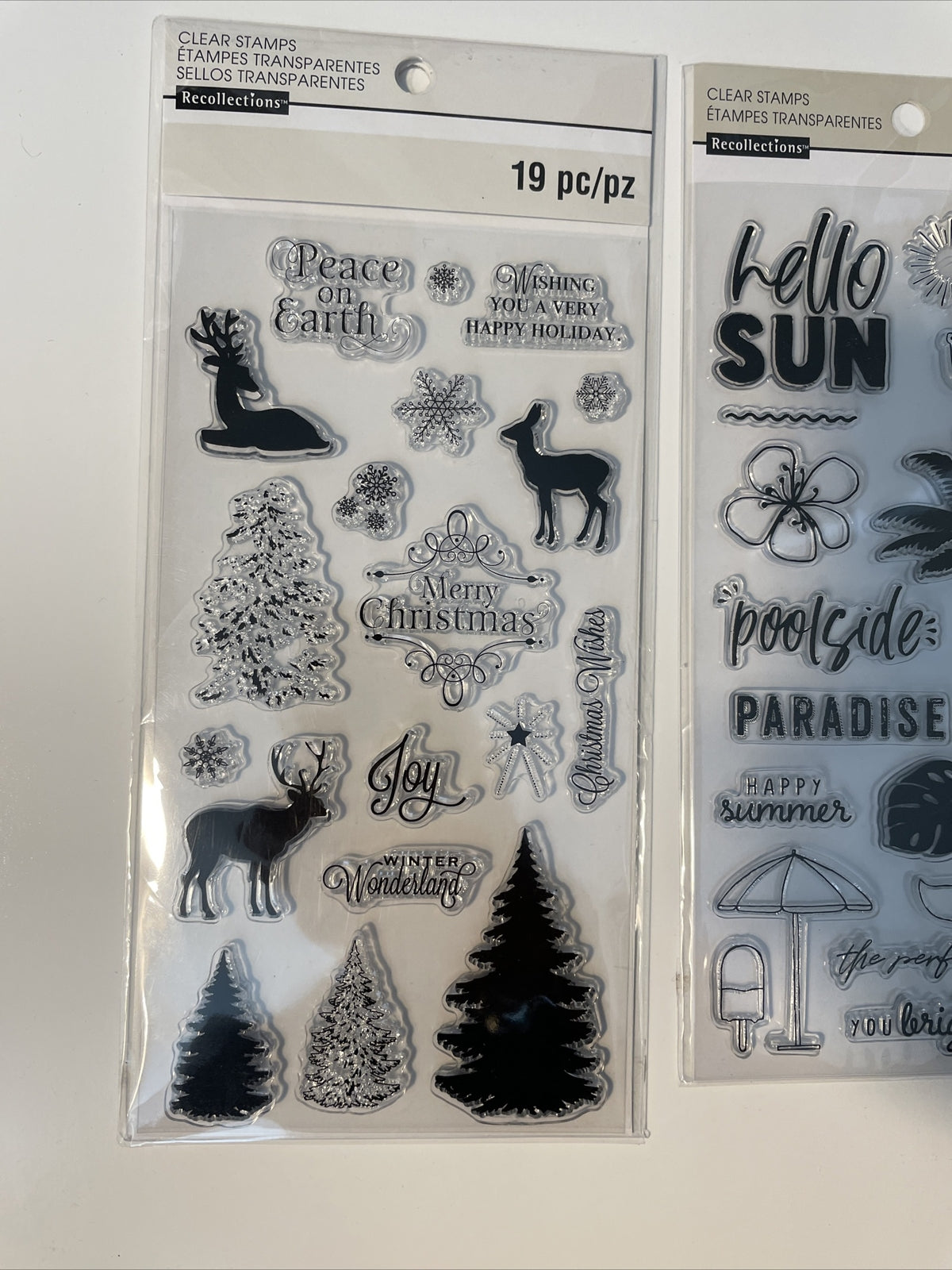 Lot Of 3 Recollections Poly Clear Photopolymer Stamps - Combo Lot
