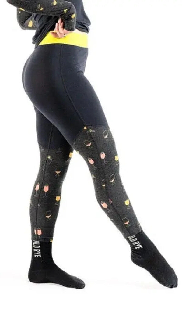 Wild Rye Women’s Jane Lite Crop Base Layer Leggings-Color Happy Hour-Size: 10