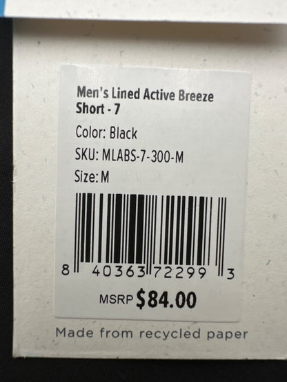 $84 Free Fly Men's Lined Active Breeze Short 7” - Black - Medium - New With Tag
