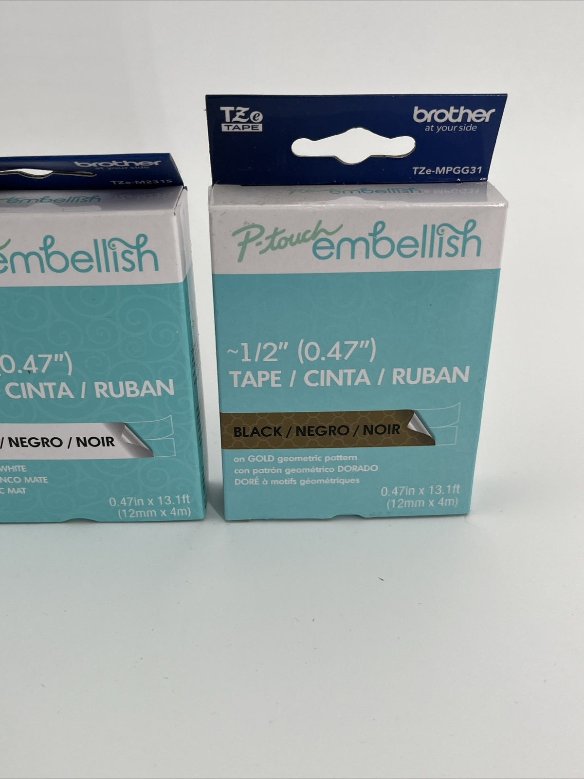 3 X Brother P-Touch Embellish Tape & Satin Ribbon ~1/2" (0.47") -NEW-LOT OF 3!