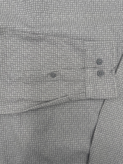 $35 FLX Men’s-Performance Untucked-Fit Long Sleeve Button Down Shirt-Gray-Small
