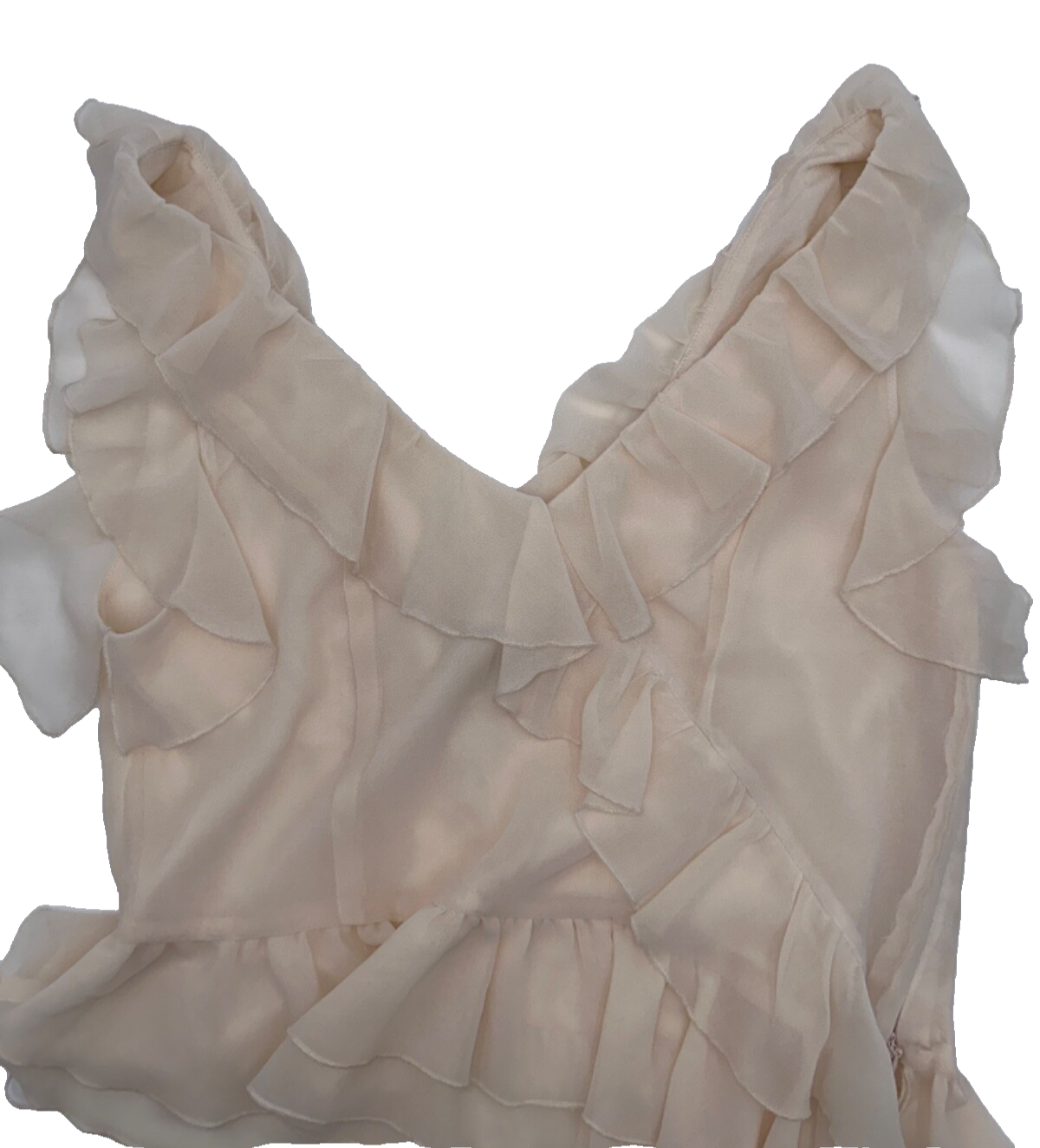 $68  Wafe Women's Polyester Ruffle Blouse - Peach - Small - New With Tags