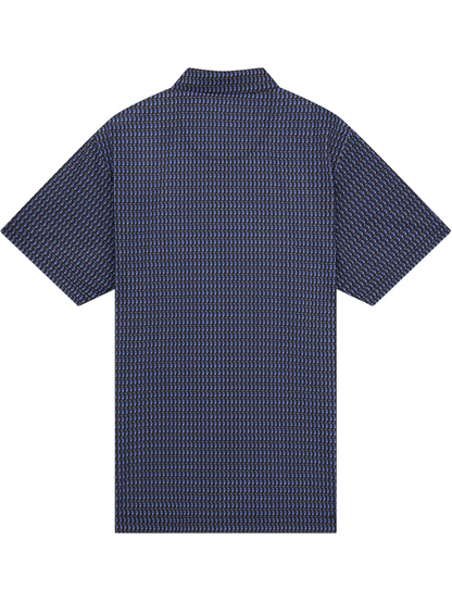$70 PGA Tour Men's Performance Polo Shirt - Blue/Golf Bag Print- Medium - New