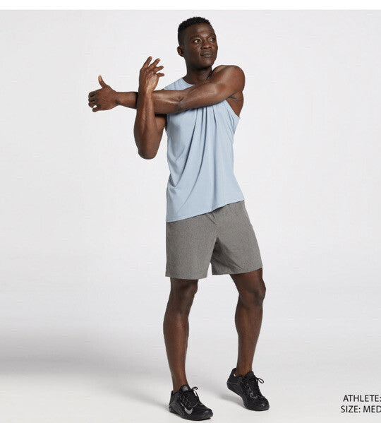 VRST Men's 7 Inch All-In Athletic Shorts-Warm Mushroom Heather-Small-New Tag $55