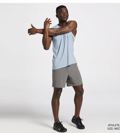 VRST Men's 7 Inch All-In Athletic Shorts-Warm Mushroom Heather-Small-New Tag $55