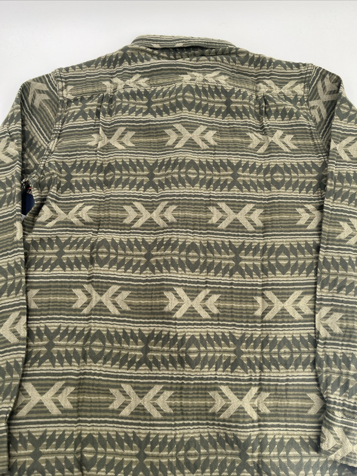 $119 Roark Men’s Weston Long Sleeve Button Up Jacquard Shirt-Military-Medium