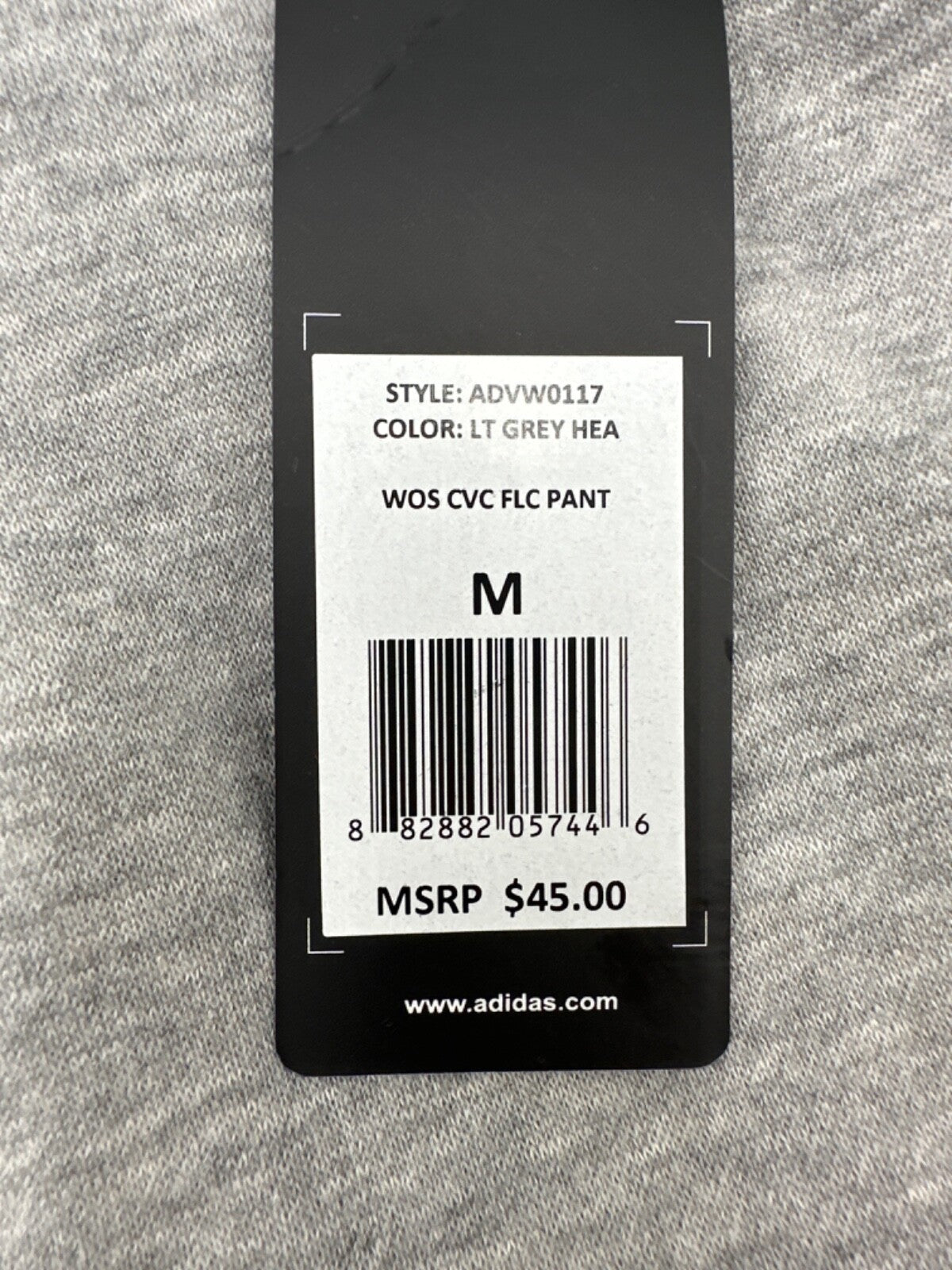 $45 Adidas Women's Fleece Sweatpants - ADVW0117 -Grey - Medium - New With Tags