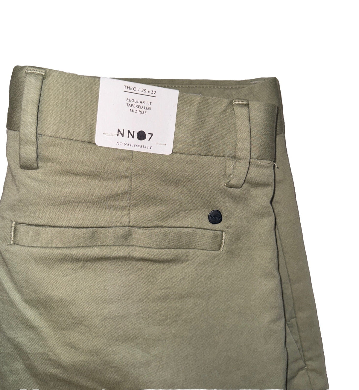 $230 No Nationality NNo7 Men’s Theo Regular Fit Organic Cotton Oil Green 29Wx32L
