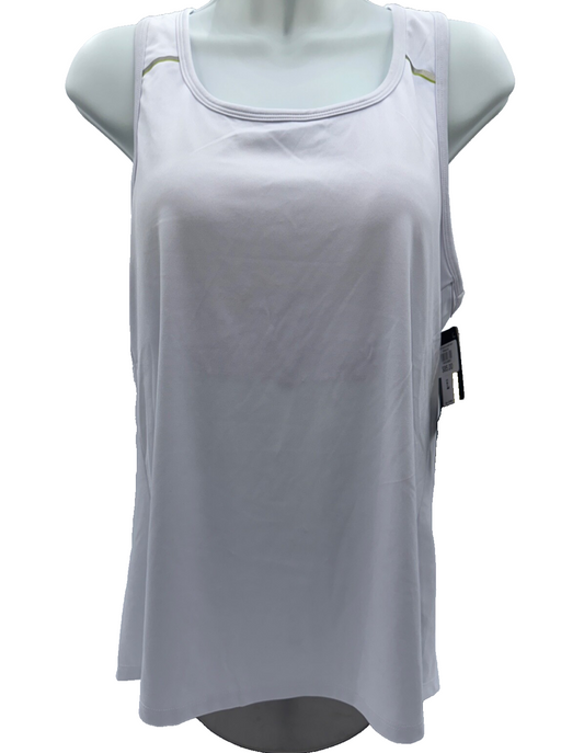 $85 Hind Women's Sleeveless Racerback Sport Tank Top - White - Large - New