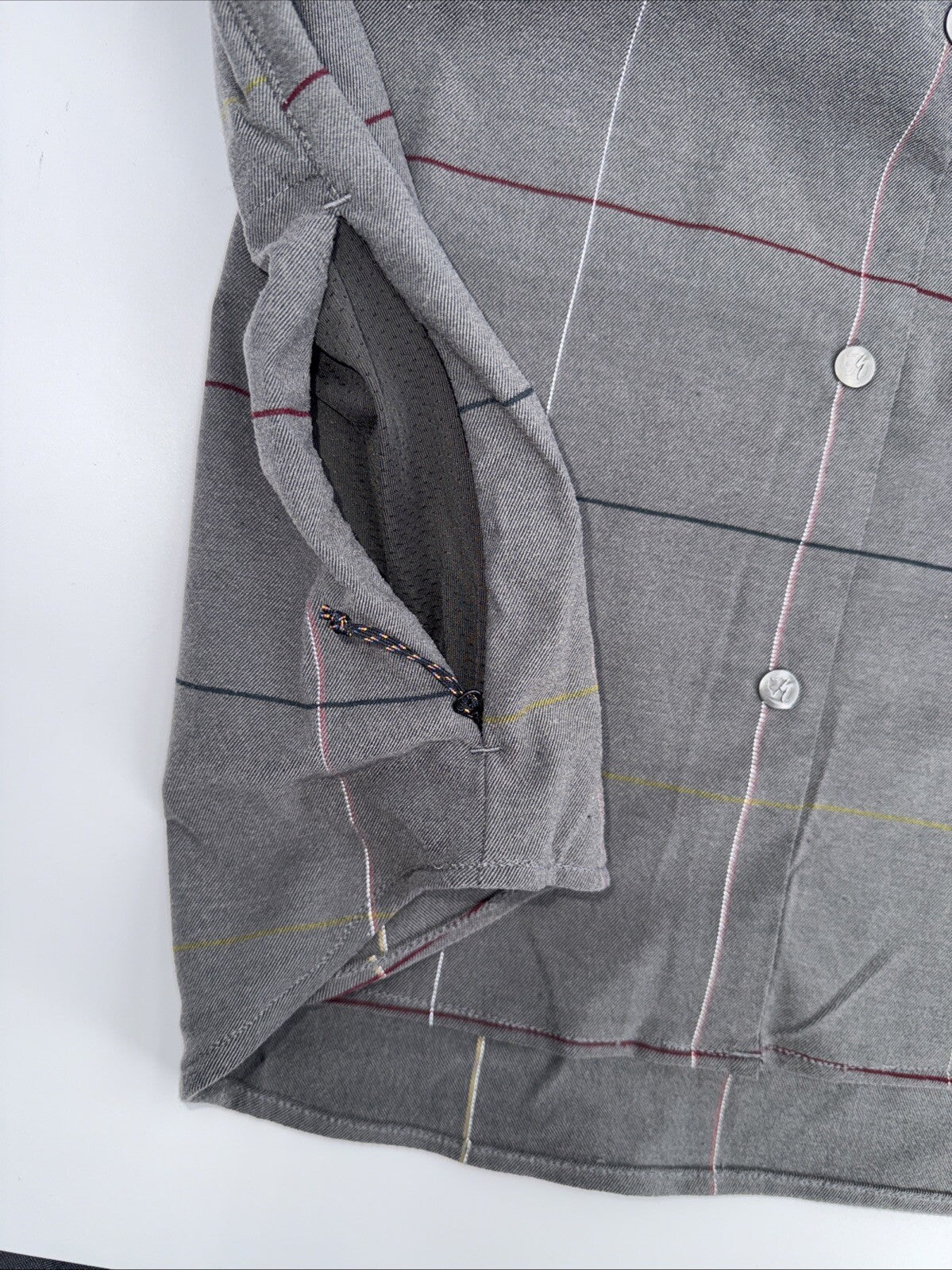 $180 FjallRaven Women’s Rider’s Flannel Plaid Thick Shirt- Grey Multi-Medium