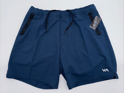 $66 RVCA Men’s Kevin Hybrid 17" Athletic Shorts- Navy Blue - Medium -New Tag