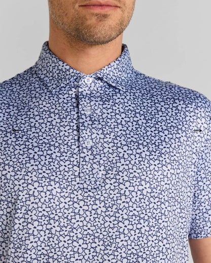 $110 Redvanly Men’s Pierre Golf Performance Polo Shirt-Blue Lavender-2XLarge-New
