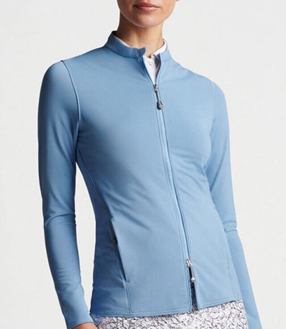 $195 Peter Millar Women’s Katy Full Zip Layer Jacket - Channel Blue- Medium-New