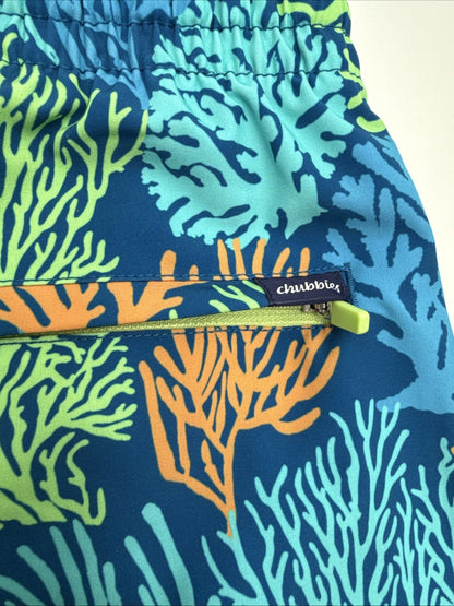 $80 Chubbies Men’s The Coral Quarrels 7” Swim Trunk Liner Shorts-Aqua - Medium