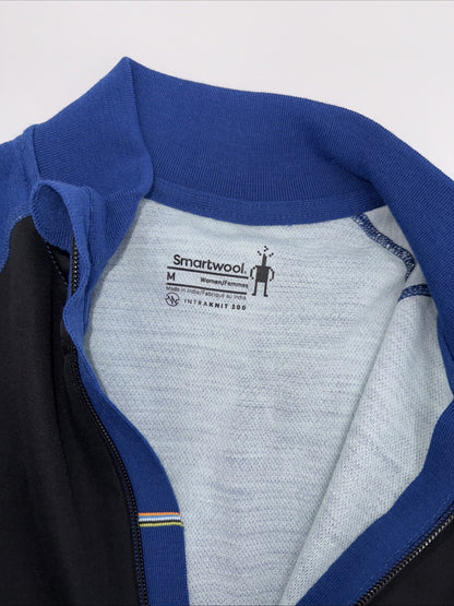 $200 SmartWool Woman’s Intraknit Active Jacket Merino Wool-Black/Blue-Medium-New