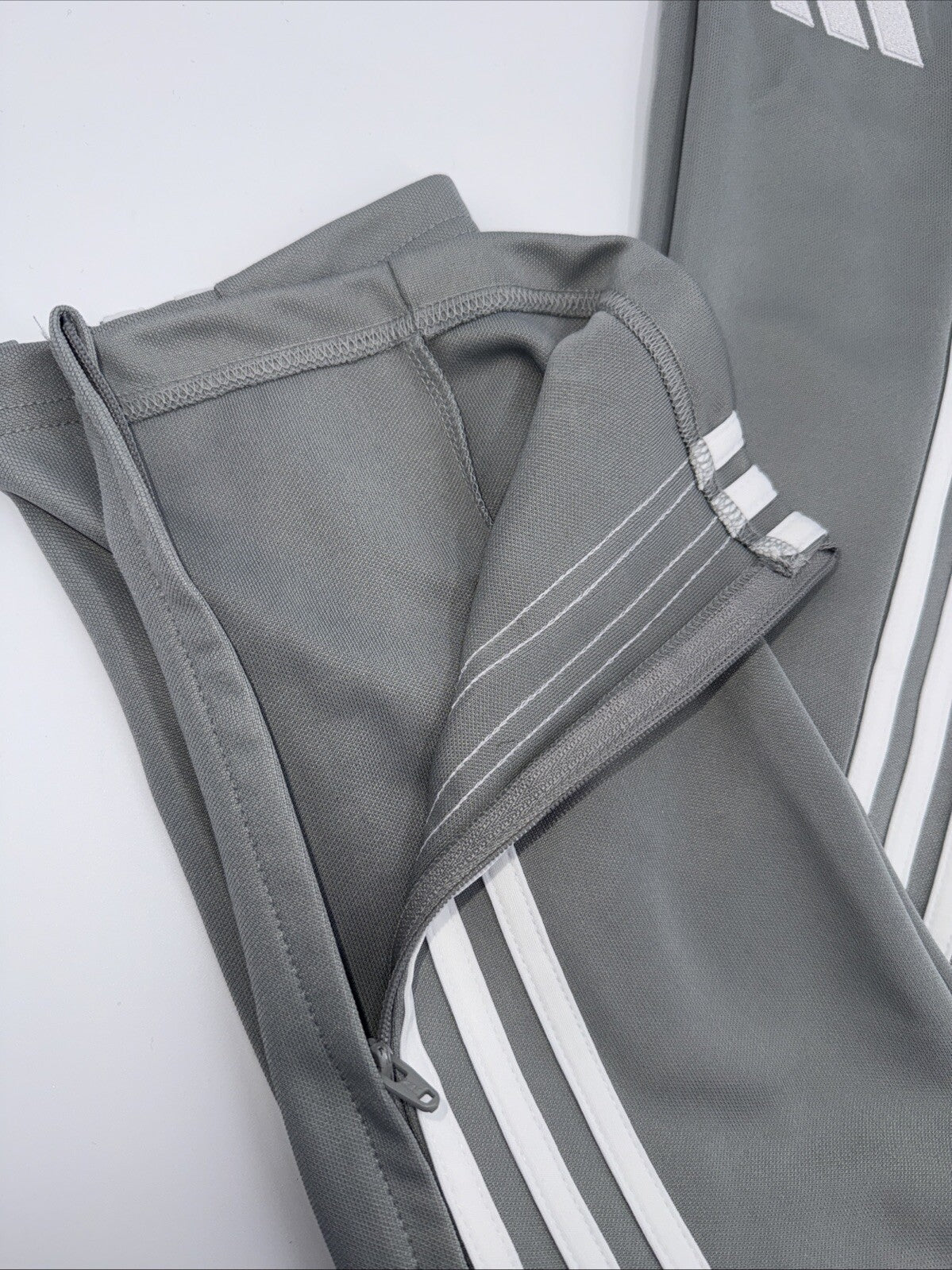 $50 Adidas Men's Tiro 24 Slim Training Pants- Grey On White-Large Tall (32L) New