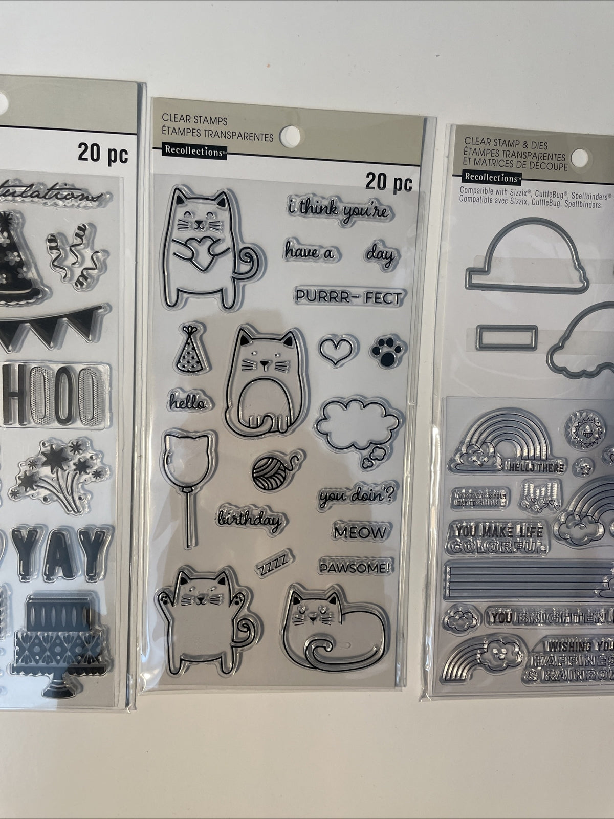 Lot Of 4 Recollections Poly Clear Photopolymer Stamps - Combo Lot