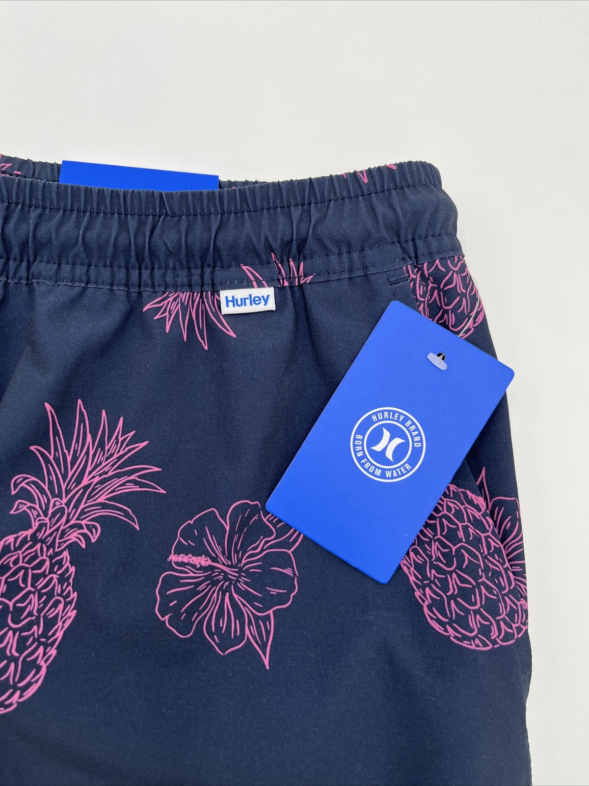 $40 Hurley Men's Salem Performance Pineapple Woven Shorts-Navy-Small-NEW