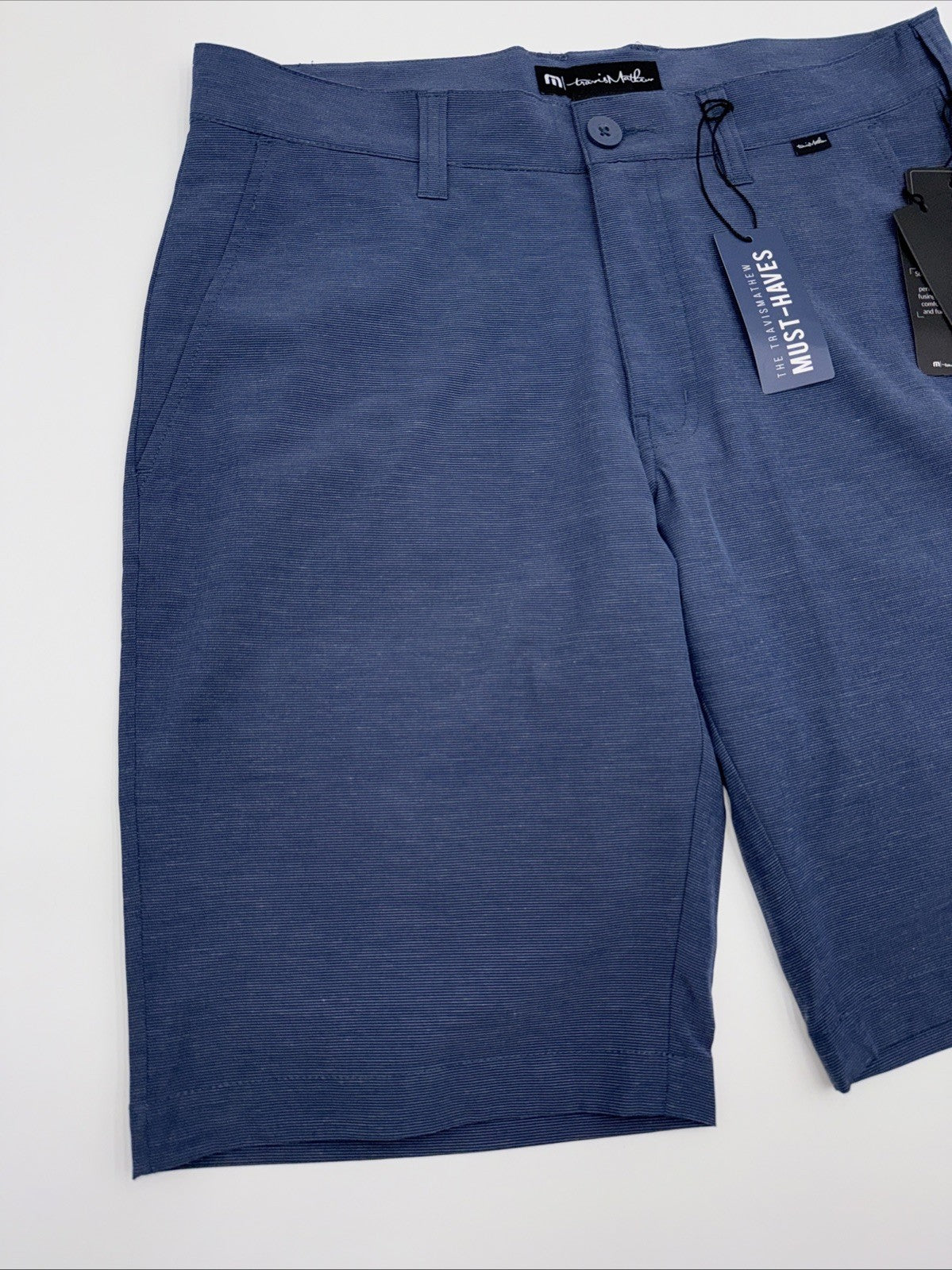 $85 Travis Mathew Men's Beck Shorts Stretch Waistband - Indigo -Size: 34- New