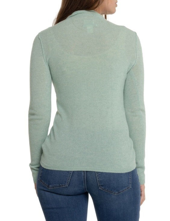 Telluride Clothing Company 2 Ply Cashmere Funnel Neck Sweater-Pistachio-Medium