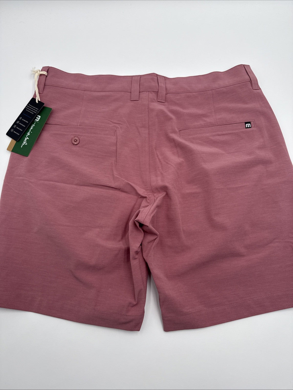 Travis Mathew Men’s Bermuda Comfort Stretch Easy Golf 8” Shorts-Heather Red -32W
