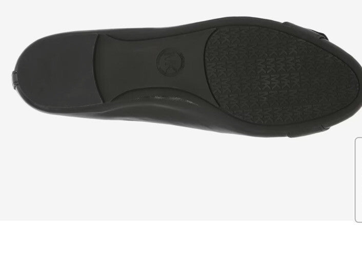 Michael Kors JILLY Ballet Flat MK Logo w/Gold Logo- Black- Size 6.5M - NEW
