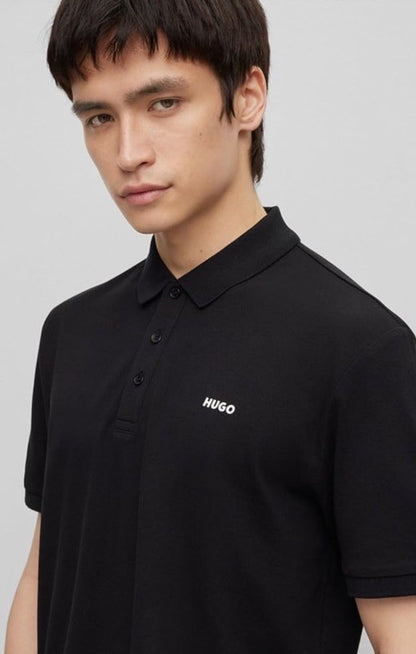 $78 Hugo Boss Men's Donos Polo Black Regular Fit Cotton S/S Shirt -Black- Small