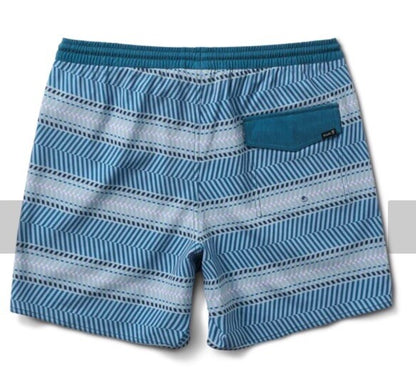 $66 Roark Men’s Shorey 16” Elastic Waist Trunks-Herringbone Cosmica-Large-New