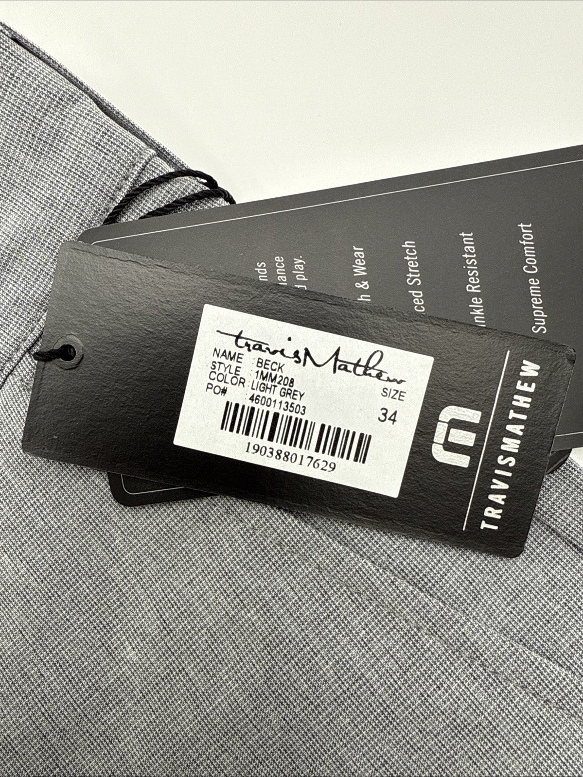 $85 Travis Mathew Men's Beck Shorts Stretch Waistband - Light Grey-Size: 34- New
