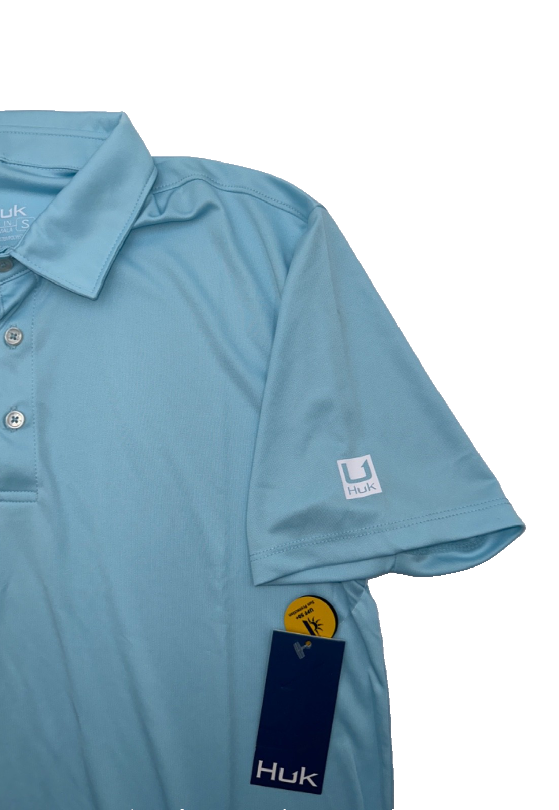 $50 Huk Performance Pursuit Polo Shirt - Crystal Blue - Small - New With Tag