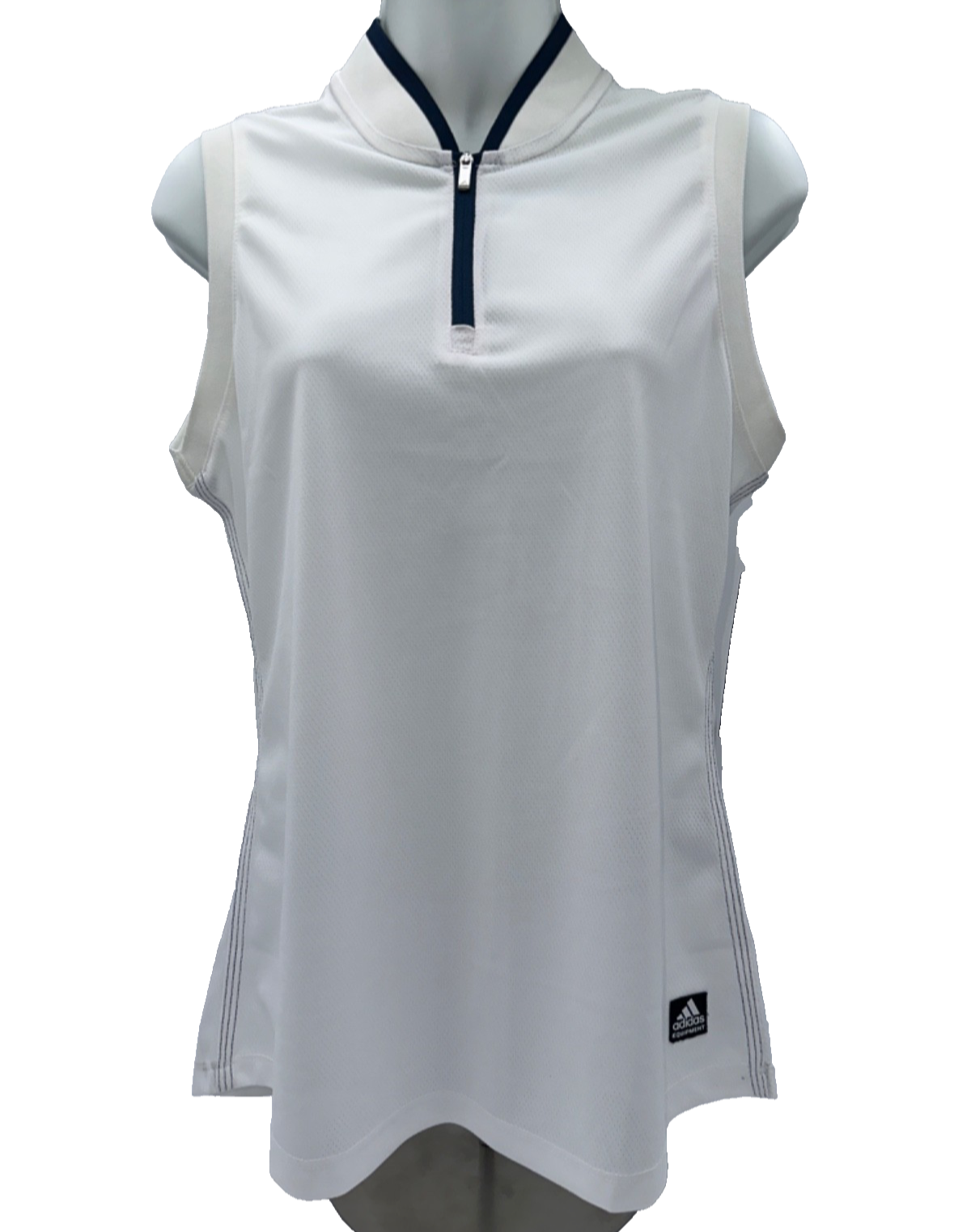 $50 Adidas Golf Women’s Jersey Sleeveless 1/4 Zip Top - White - Medium - New